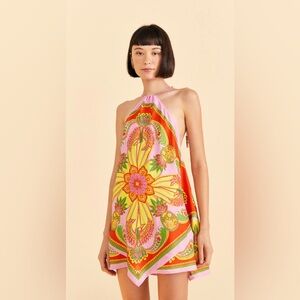 FARM Rio- Beach Toucans Scarf Lenzing Ecovero Viscose Mini Dress